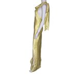 AQUA  Formal Women's Yellow Charmeuse Halter Neck Long Dress Sz 8 Photo 3