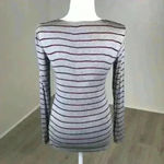 Glitz Striped Long Sleeve Top Size S Photo 1