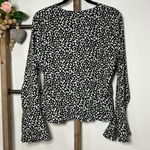 Missguided NWT Long Sleeve Peplum Black White Blouse Size 10 Photo 5