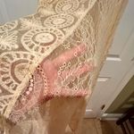 Chico's Cream Chico’s maxi skirt.Size 1=M lace & crochet handkerchief layer bottom Photo 3