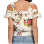 House Of Harlow 1960 Helena Ivory Floral Print Off Shoulder Crop Top Blouse S Tan Photo 1