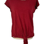 Madewell Marin Tie Front Sweater Tee In Deep Crimson Womens XL Photo 0