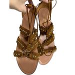 Aquazzura Firenze Women’s Strappy Sandals Size 39 Made In Italy Boho Hippie Brown Photo 2