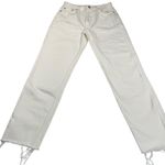 GRLFRND  Devon High Rise Slim Boyfriend Raw Hem Jeans Moon Dance White Size 28 Photo 14