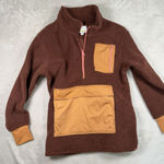 Aerie Offline by  Women's Half Zip Fleece Sweatshirt w/Zip Pockets Size S Brown Photo 0