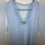 EXPRESS light blue v neck tank top blouse with lace Photo 2
