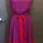 Loft  Red and Fuschia color block dress size 8 Photo 0
