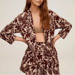 Mango MNG  XS Linen Blend Tropical Oversized Blazer Jacket Business Office NWT‎ Photo 3