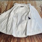 Black Rivet White Nylon Double Breasted Belted Trench Coat L Photo 4