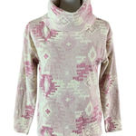 Burton  Pink Aztec Cowl Neck Pullover XS Cozy Organic Cotton Blend Sweater Photo 0