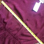 Leith Women’s Wine Cross Over Stretch Waist Peplum Blouse Elastic Cuffs Sz M NWT Photo 5