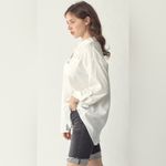 Risen  Los Angeles white linen blend relaxed fit blouse Photo 3