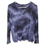 Rue 21  Vintage Funky 1990's Blue Tie Dye Crew Neck Shirt Long Sleeve Size XS Photo 0