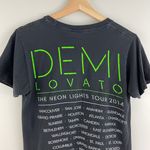 Demi Lovato Black Multicolor Black Light 2014 Neon Lights Tour Graphic Band Tee Photo 7