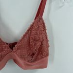 Lively Rose Lace Unpadded Sheer Bralette Women's Size Large Pink Photo 6