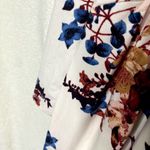 Reborn J Floral Long Sleeve High Low Pleated Midi Dress V-Neck Small Multicolor Photo 3