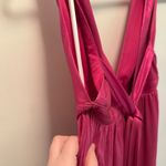 Minuet Hot Pink Metallic Pleated Formal Maxi Dress – Size M (Like New) Photo 8