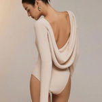 SheIn Solid Color Backless Long Sleeve Bodysuit Photo 1