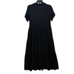 Petal and Pup  NWT Black linen button front Natalya Midi Dress XS Photo 5