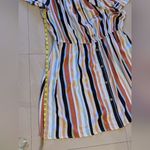 J for Justify , Woman off the Shoulder Dress, Size 3X strips colorful Rayon Photo 7