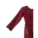 Sassafras Autumn Midi Dress XS Burgundy Gold Tree Print Fall Modest Boho Cottagecore Artsy Photo 8