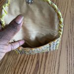 Vintage Straw Clutch Purse With Sea Shells Pink Photo 3