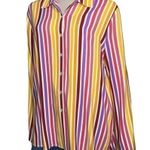Tularosa  Women’s Size M Multi Color Striped Raquel Oversized Beach Shirt Photo 2