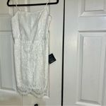 Lulus Romantic Fate White Lace Bodycon Mini Dress Size Medium NWT Photo 3