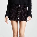 Free People NWOT Joanie Floral Mini Skirt Corduroy Black Red Pattern Academia S Photo 0