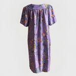 Vintage Anthony Richards MuuMuu House Dress Purple Pockets Butterfly Medium Photo 1