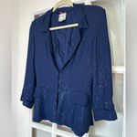 Yoana Baraschi Vintage Navy Blue Glam Rock Lightweight Blazer Jacket Size 2 XS Photo 4