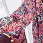 Vince Camuto Chiffon Tiered Mini Dress Long Balloon Sleeve Floral Print Lined Photo 7