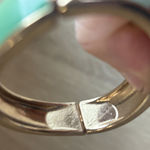 AQUA VTG Gold Tone Green Alternating Enamel Clamper Bangle Bracelet Wavy Unbrand Photo 10