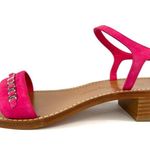 Salvatore Ferragamo Tremiti Gancini Chain Logo Pink Suede Ankle Strap Sandals 7 Photo 8
