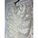 House Of CB Astrid Ivory White Chiffon Ruffle Bardot Mini Dress Size Large L+ Photo 8