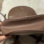 Antik Kraft  Brown Vegan Leather Gold Crossbody Bag Photo 5