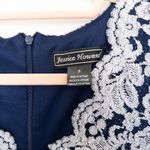 Jessica Howard Womens Dress Size 8 Navy Silver Maxi Lace Formal Classic Chic Photo 5