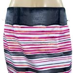 Worthington White Pink and Black Striped Back Zip Pencil Skirt Photo 2