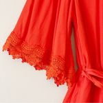 Lovers + Friends | Orange Lace Trim Romper Sz S Photo 4
