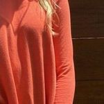 Free People  Beach Coral Long Sleeve Low Back Casual Oversized Frayed Edge Size S Photo 2