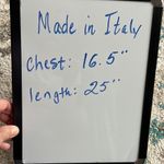 Made in Italy Solid Black Tank Bubble Hem Split Back Womens Medium Photo 10