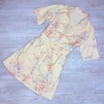 Solitaire  floral eyelet belted button front shirt dress collared short sleeve sm Photo 3