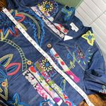 NEW Colorful Floral embroidered Denim Jacket • Jean jacket • patchwork quilted Blue Size M Photo 7