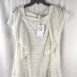 Sabina Musayev Libi Dress Ivory Lace Overlay Flutter Sleeve Ruffle Hem Fairycore Size M Photo 7