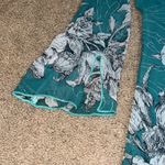 Citron Art to Wear Sheer Floral Asian Silk Open Waterfall Cardigan Turquoise S Green Photo 2