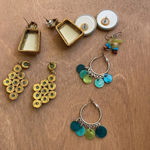 None 5 pairs of green toned vintage earrings Photo 8
