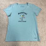 Life is Good  Momtini Martini Glass Graphic T-Shirt V-Neck Blue Size M Photo 1