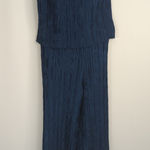 ZARA  Steel Blue Two Pieces Crinkle Jumpsuit Women's Small Modest Elegant Coastal Photo 0