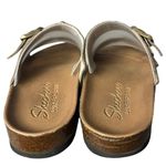 Skechers Women's 9 Double Buckle Faux Leather Slide Sandals Taupe Comfort Foam Photo 2