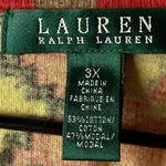 Ralph Lauren LAUREN WO SIZE 3X COTTON MODAL BLEND TOP RUFFLE ACCENT AZTEC PRINT Photo 6